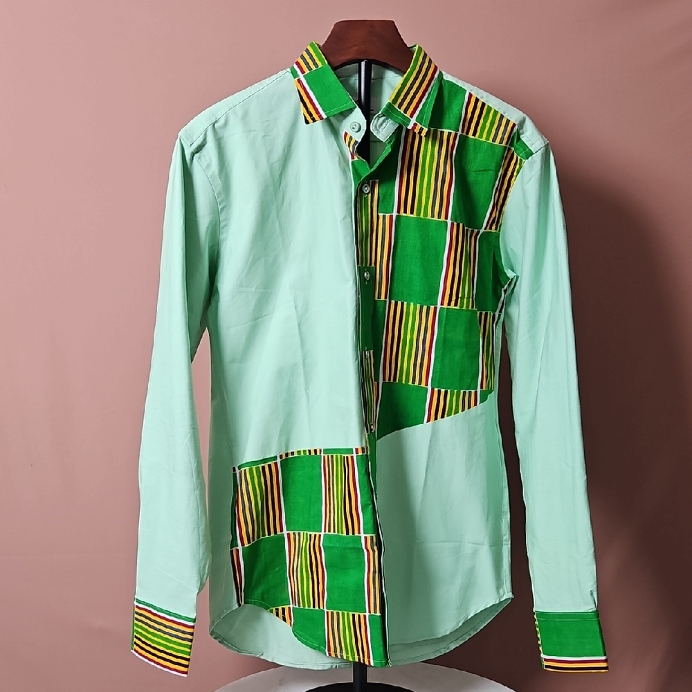 Mint Green Patterned Men's Shirt